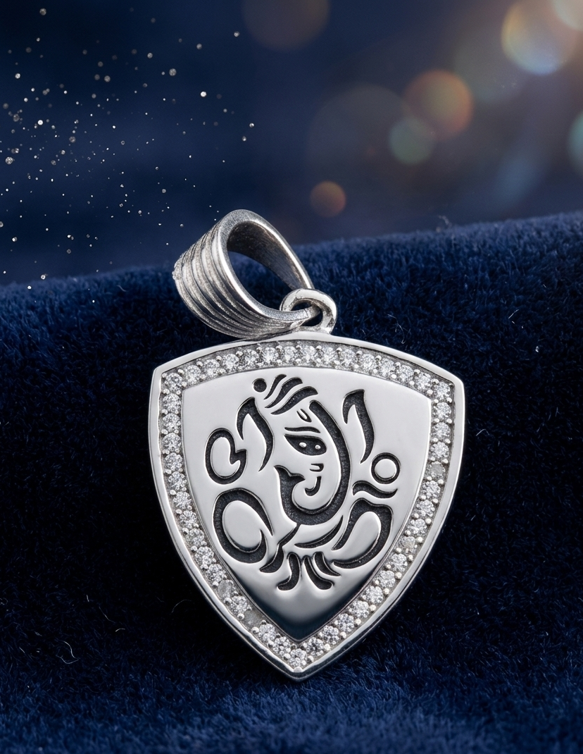 Ganpati Bappa Pendant - 925 Sterling Silver