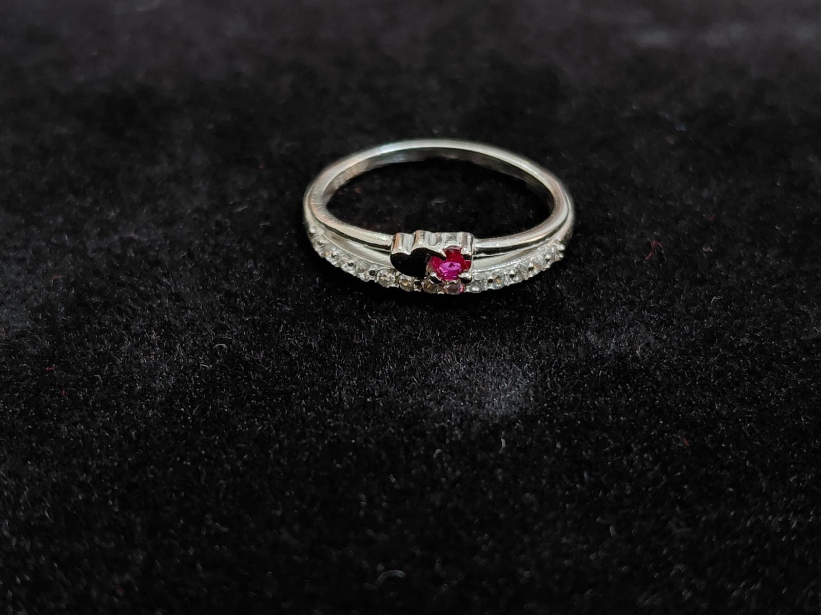 Pink Stone Heart Ring - 925 Sterling Silver