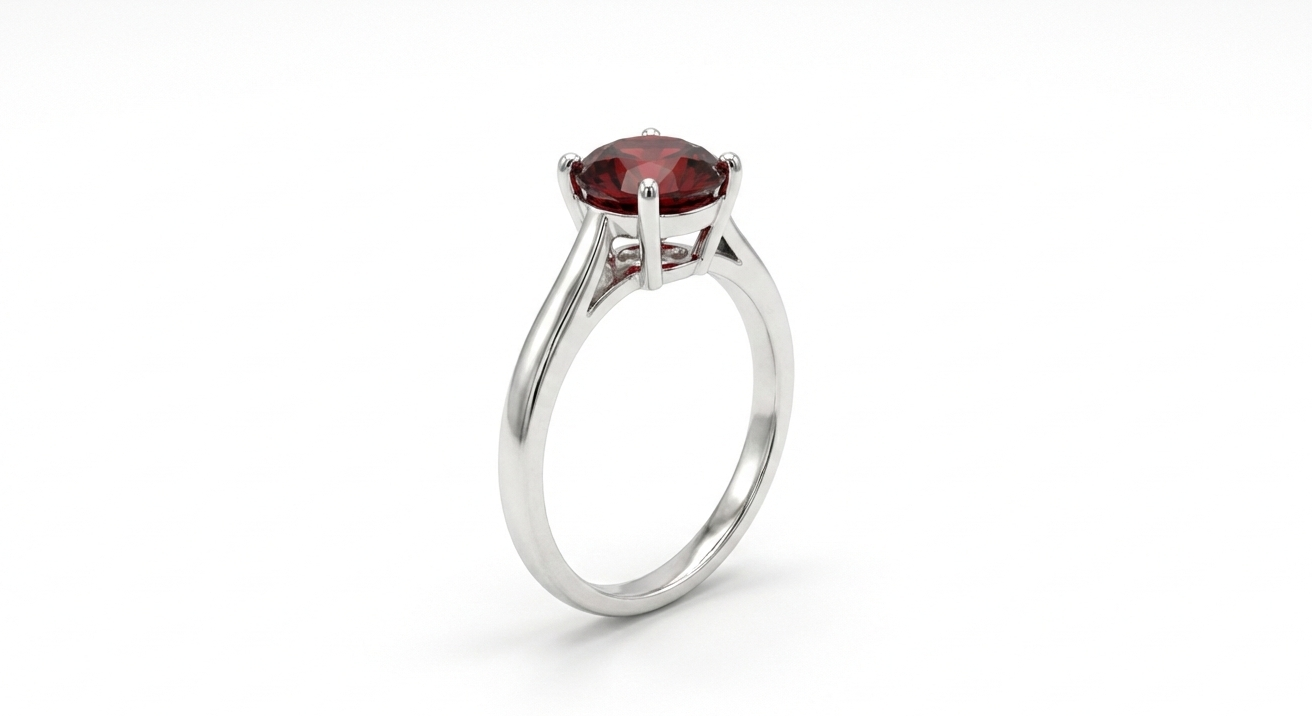 Noor Crimson Ring – 925 Sterling Silver