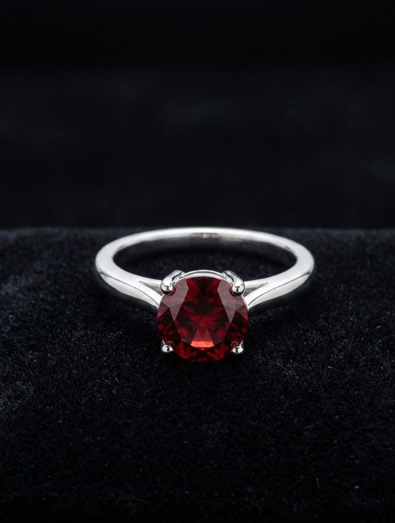 Noor Crimson Ring – 925 Sterling Silver