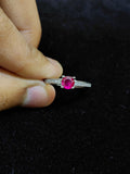 Crimson Red Ring - 925 Sterling Silver